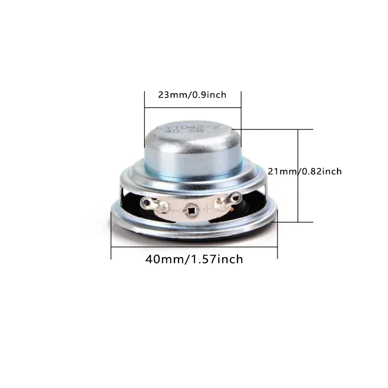 AUIN 2Pcs 40MM 4 Ohm 5W Audio Portable Speakers 1.5 Inch 16 Core Small Full Range Rubber Side NdFeB Waterproof  DIY Speaker