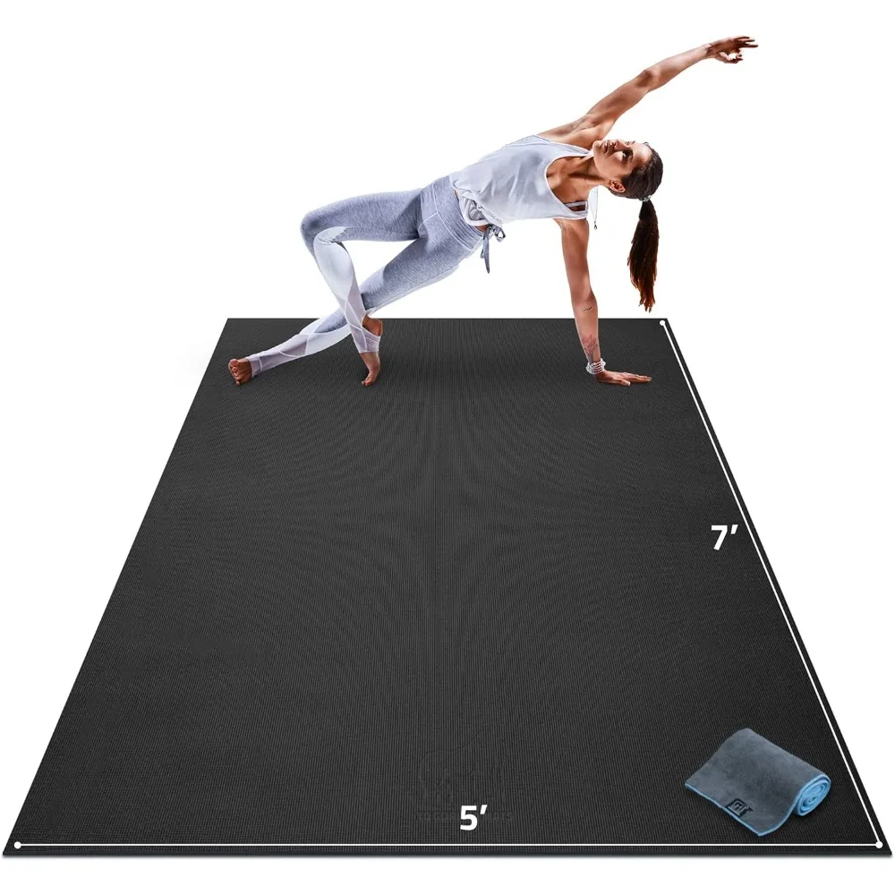 

Large Extra Thick Non Slip Yoga Exercise Mat for Home Gym Barefoot Fitness and Stretching