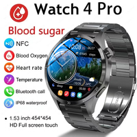 2024 New GT4 PRO Smart Watch Men Watch 4 Pro AMOLED HD Screen Bluetooth Call GPS Trajectory NFC Heart Rate BloodSugar SmartWatch