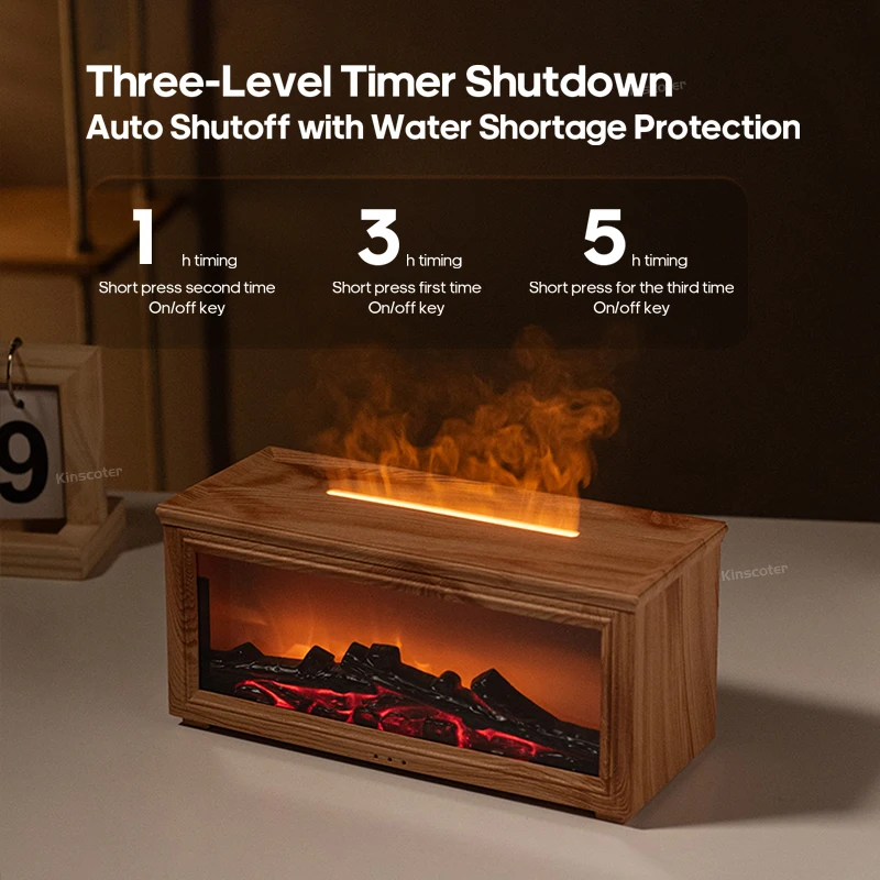 Simulated Fireplace Flames Aroma Diffuser Aromatherapy Ultrasonic Air Humidifier Sprayer Remote Controls/Essential Oil Set image 3
