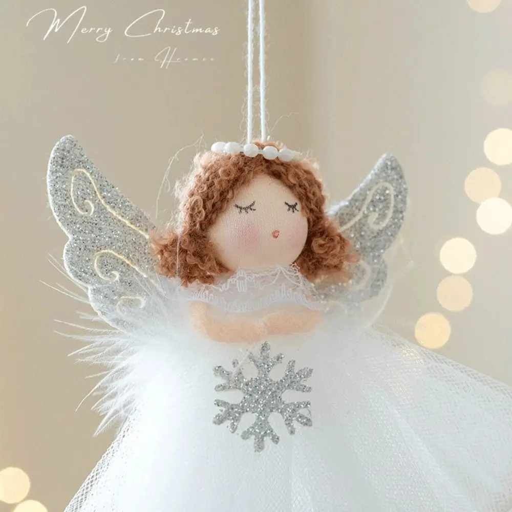 

Украшение розовые, белые рождественские подвесные украшения, сетчатая юбка, подвесные подвески с перьями, украшения для рождественской елки, товары для вечеринок