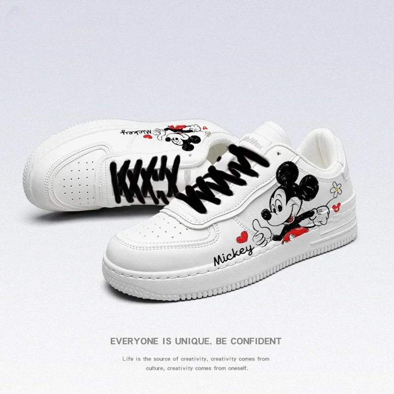 Disney Mickey Mouse Sports Shoes Cartoon Co-branded Mickey Perimeter Shoes Kawaii Fashion Comfortable Girly Sneakers Kids Gifts