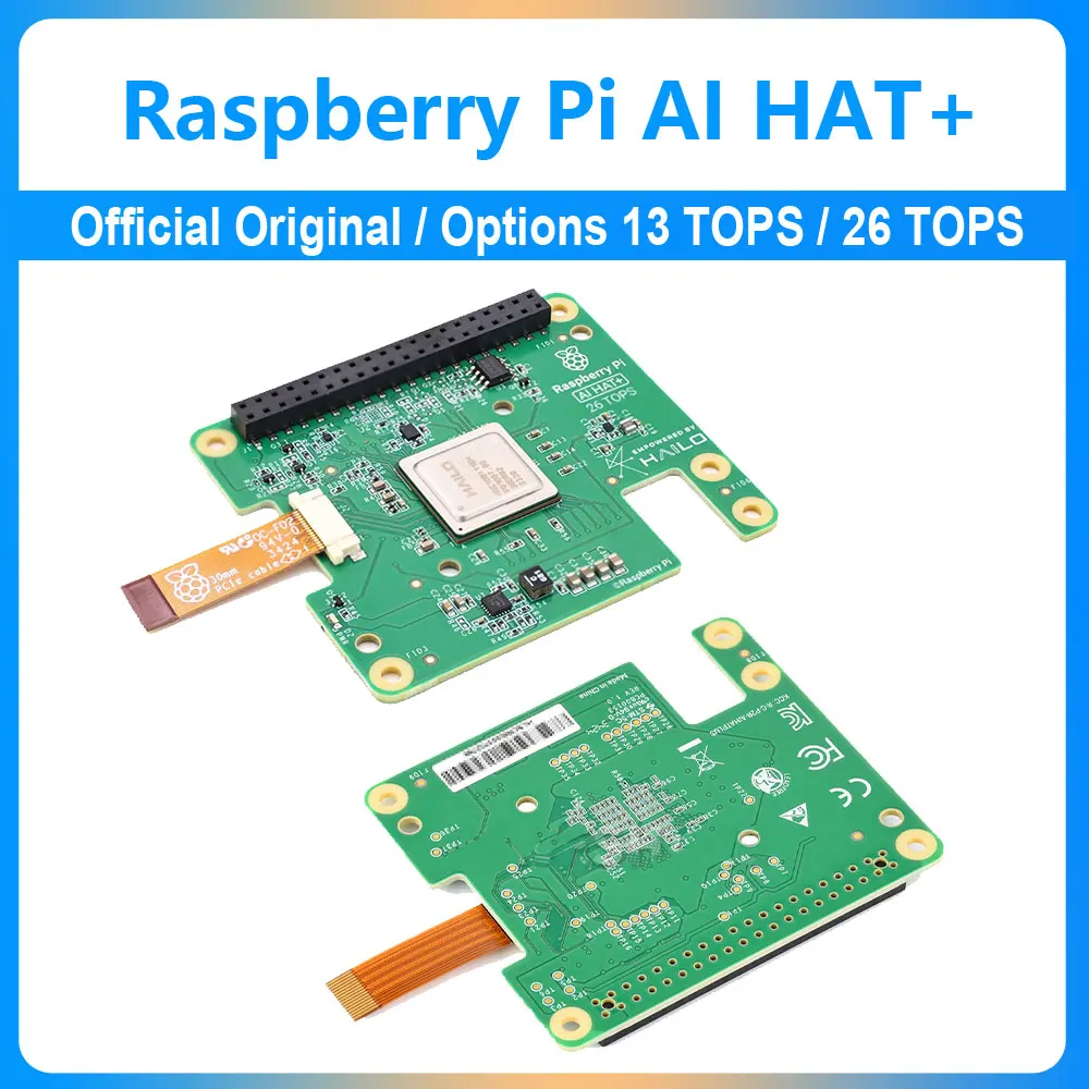 Raspberry Pi 5 AI HAT+ Expansion Board Compatible Pi5 PCIe Gen3 Official Original Hailo-8/8L 13/26Tops