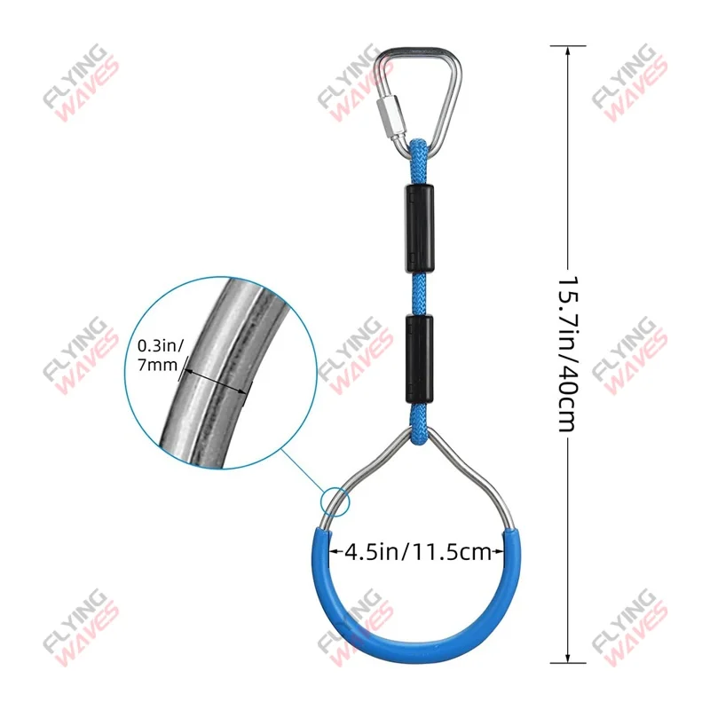 Kids Hanging GYM Ring Swing Climbing Monkey Bar for Boys Girls Outdoor Indoor Backyard Activities Ninja Obstacle Course Rings