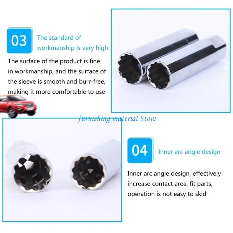 Y5GD Universal 14mm/16mm For Spark Plug Socket 12 Point Remover Wrench Removal Tool 12 Drive Repair Accessories