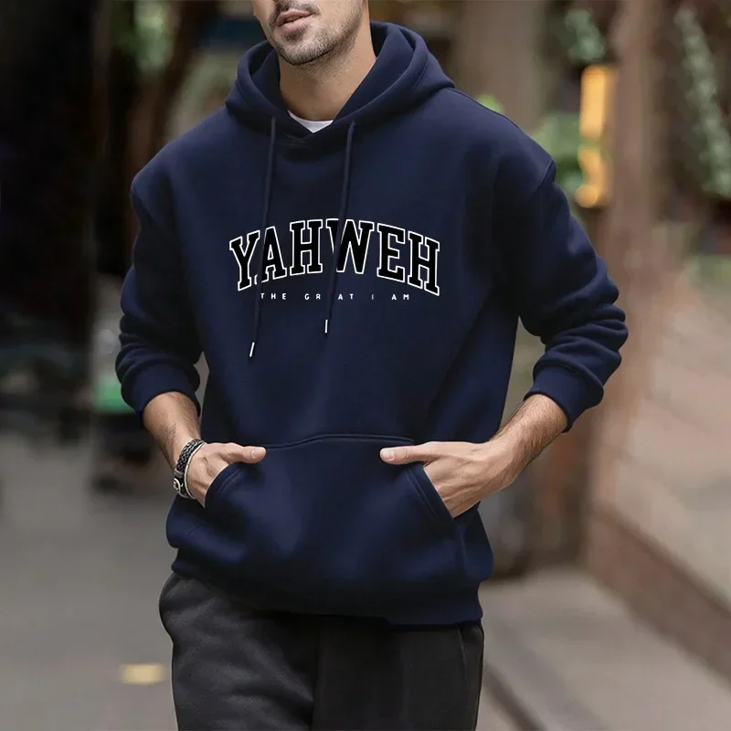 Street-Style Herren YAHWEH Hoodies 2026 Urban Fashion Trendiger Kapuzenpullover Männlicher Hip-Hop-Freizeitanzug Herbst Winter Cooler Hoodie – Detail 2