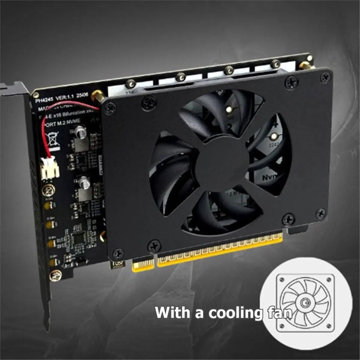 DT81 M.2 to PCI-E 4-Disk NVME Expansion Card PCIE X16 NVME M.2 M Key SSD RAID Adapter Card Support 2230 2242 2260 2280