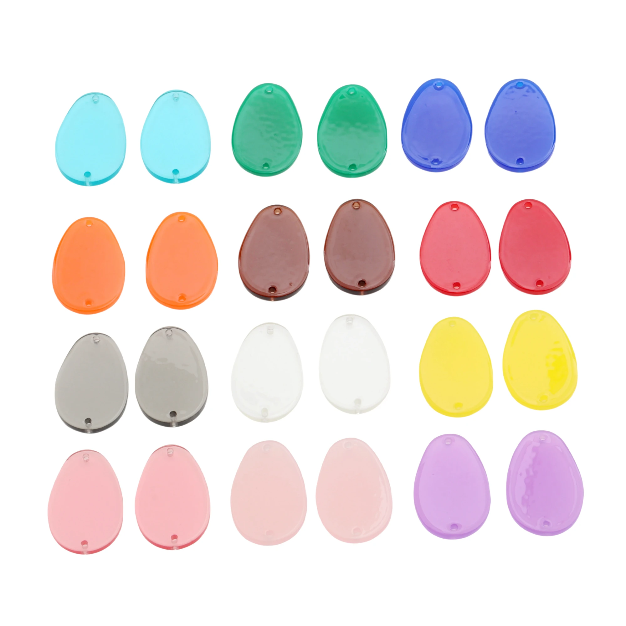 

12PCS Candy Color Acrylic Semicircle Connectors Oval Shaped Earring Parts Abstract Pendant,2Holes Earrings Findings,ACE349 KM