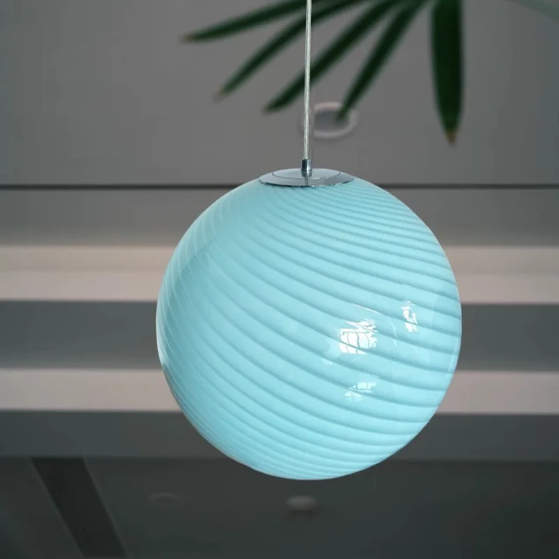 

Nordic Cream Lollipop Colorful Bubble Pendant Lights Creative Rotundity Glass LED Hanging Lamp for Bedroom Restaurant Chandelier