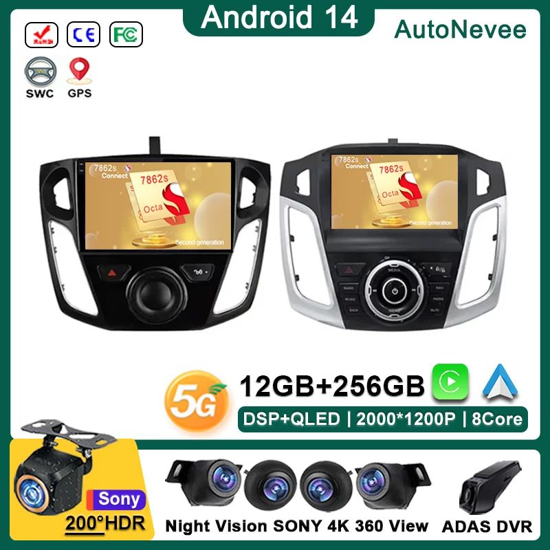 

Android 14 For Ford Focus 3 2011 2012 2013 2014 2015 2016 - 2019 Auto Stereo Navigation 2din DVD Carplay Car Radio Multimedia