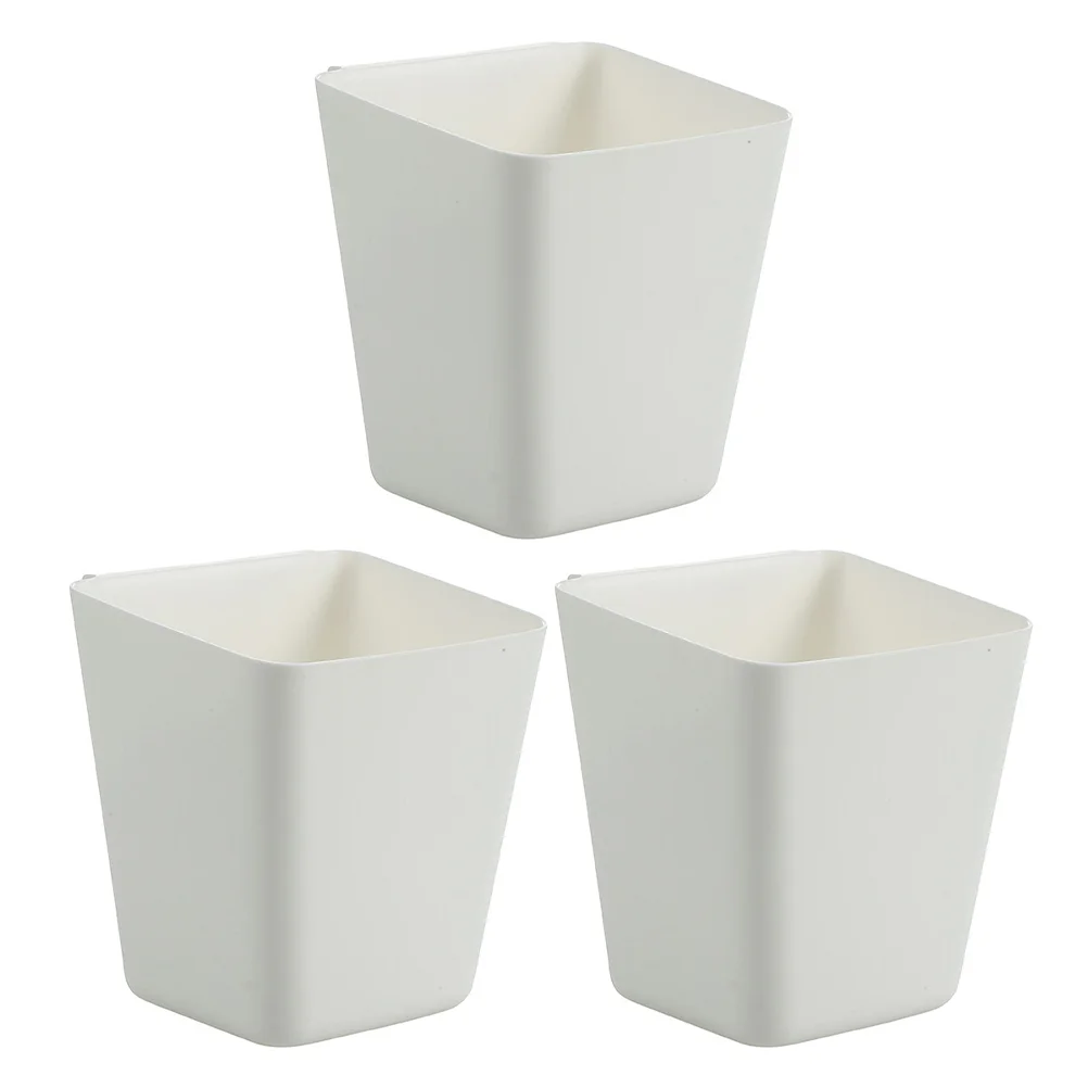 3 Pcs Storage Baskets Small Hanging Bucket Make up Home White Multi-purpose Container Sundries Holder