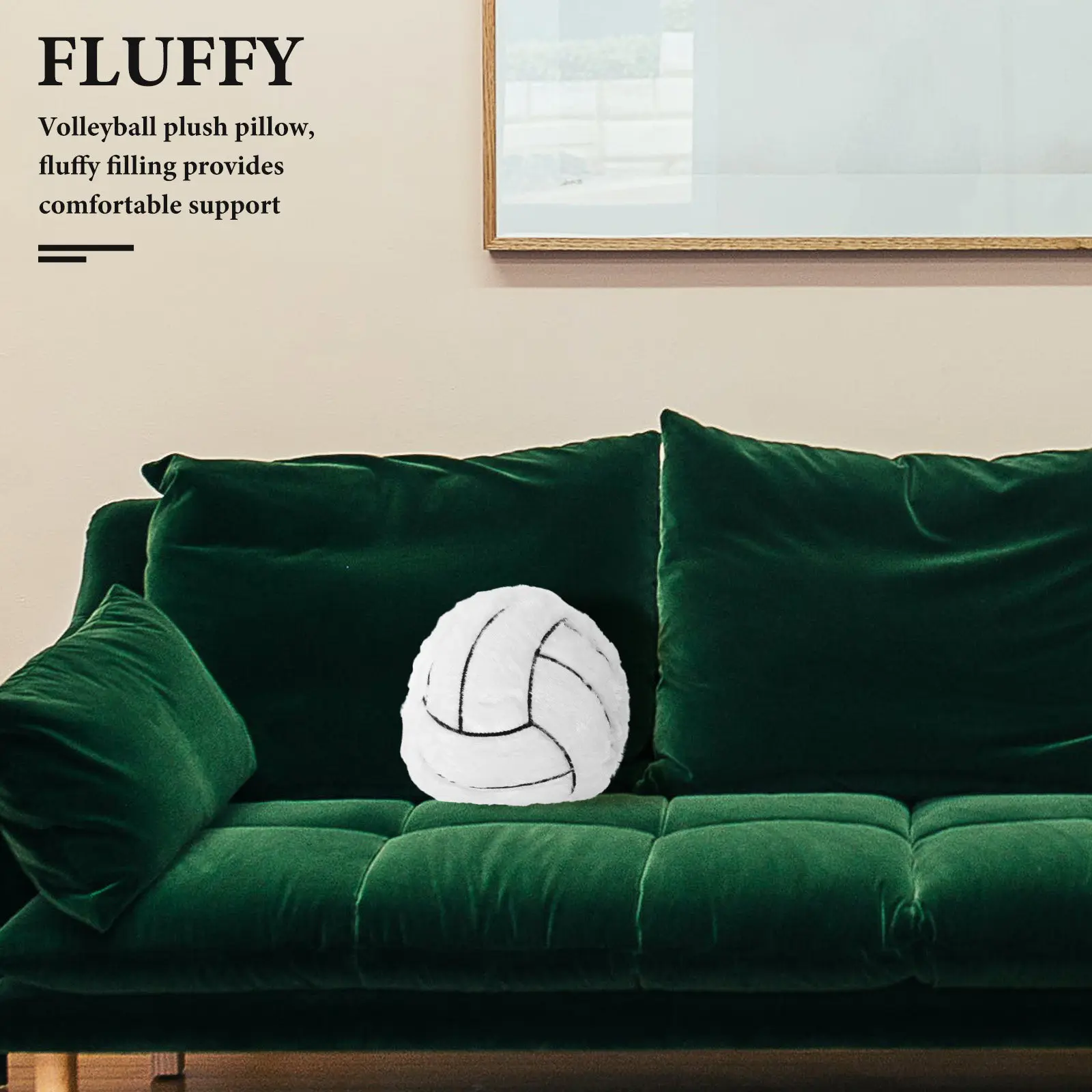 

Volleyball Stuffed Pillow Soft Cushion Decorative Sports Pillow for Car Comfort Volleyball Fan Present