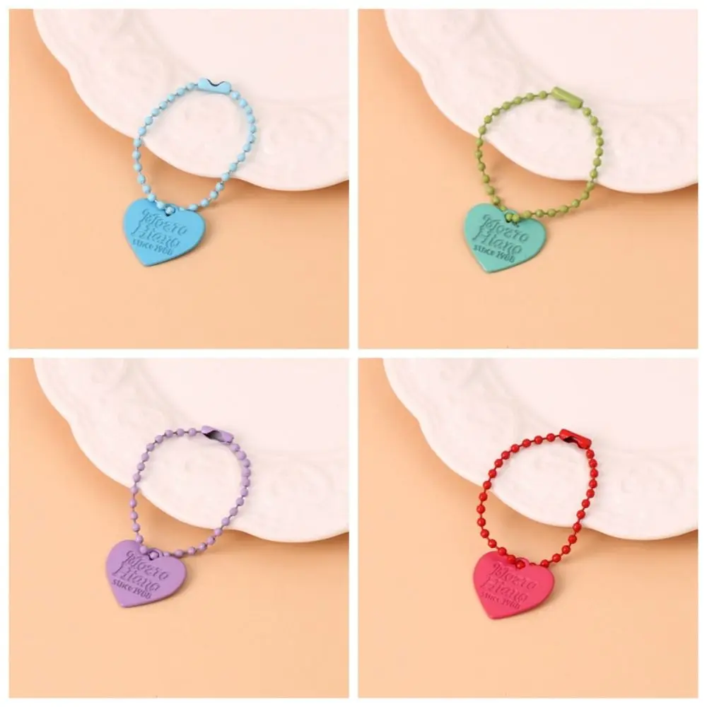 Durable Colorful Heart Keychain Y2K Creative Love Pendant Keyring Candy Color Sweet Bag Key Chain