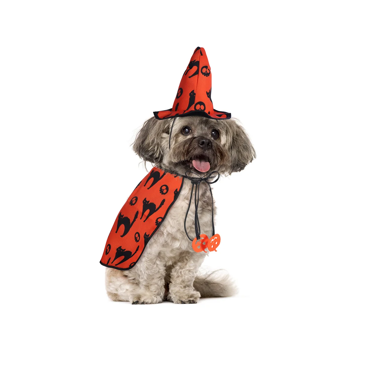 

Puppy Wing Pet Halloween Costumes Cape with Wizard Cat Hat and Cloak Dog Cosplay