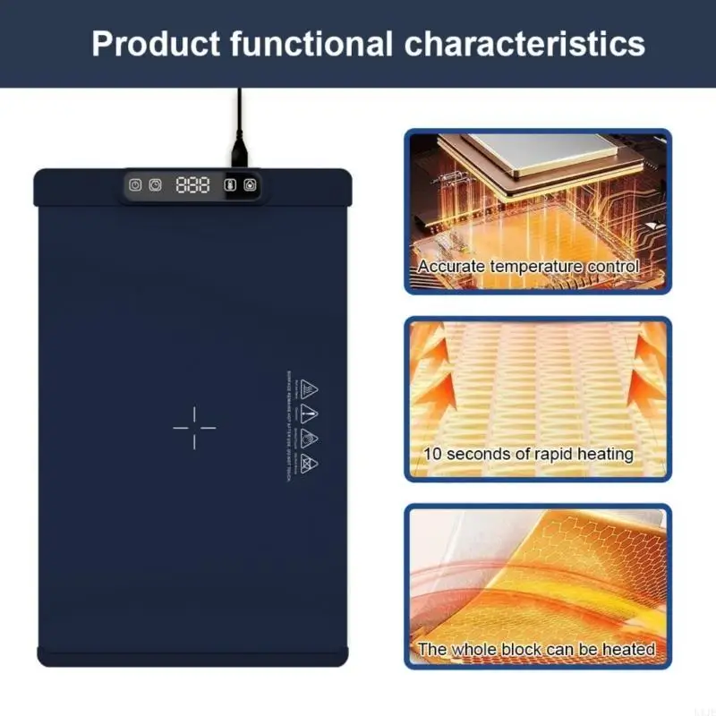u1je silicone tray tray درجة حرارة قابلة للتعديل حصيرة تسخين قابلة للطي 220 فولت أجهزة المطبخ للأطباق الساخنة اليومية