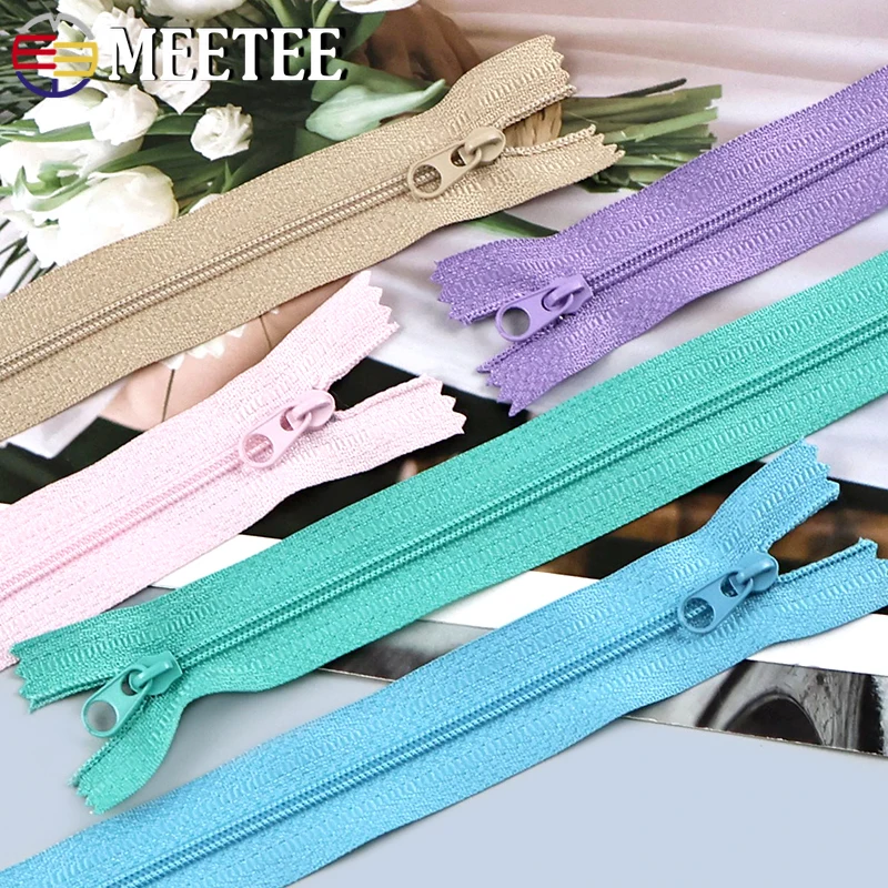 

10/20Pcs 3# 20cm Nylon Zippers for Sewing Bags Pocket Colored Close-end Zipper Tape Luggage Zip Repair Kit DIY Garment Accessory