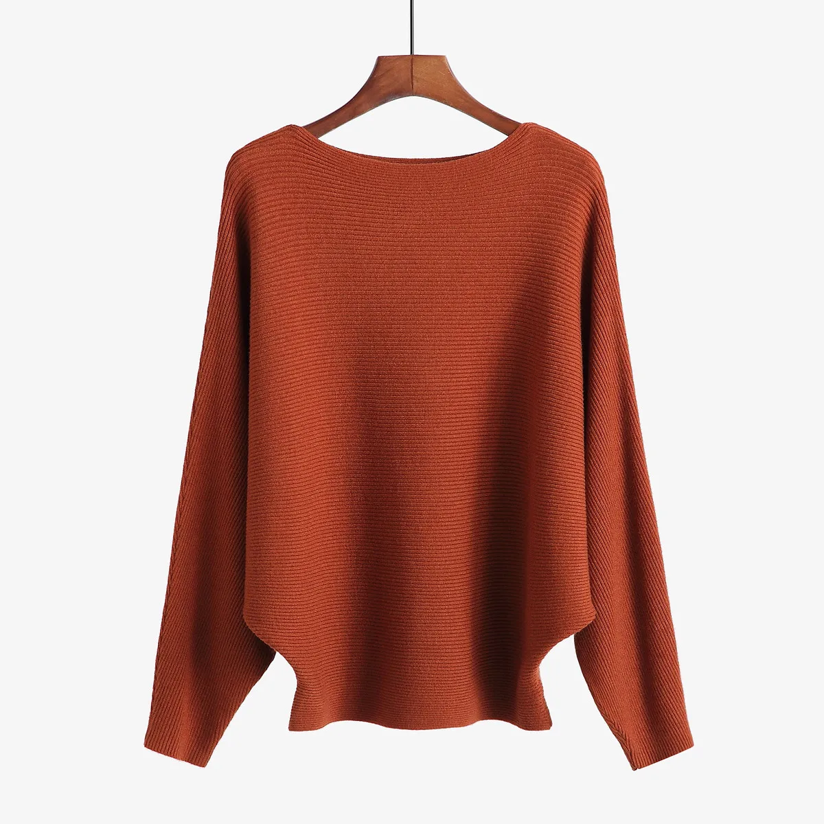 Maglione lavorato a maglia da donna allentato One-oulder Batwing Sve Pullover Top a costine Comodo e traspirante Estate Faion OL Sle