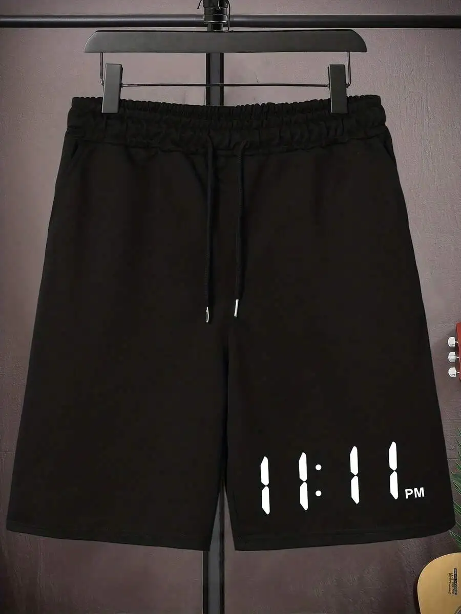 

Mens Plus Size Elastic Drawstring Waist Casual Shorts 100% Polyester Breathable Gym Athletic Wear