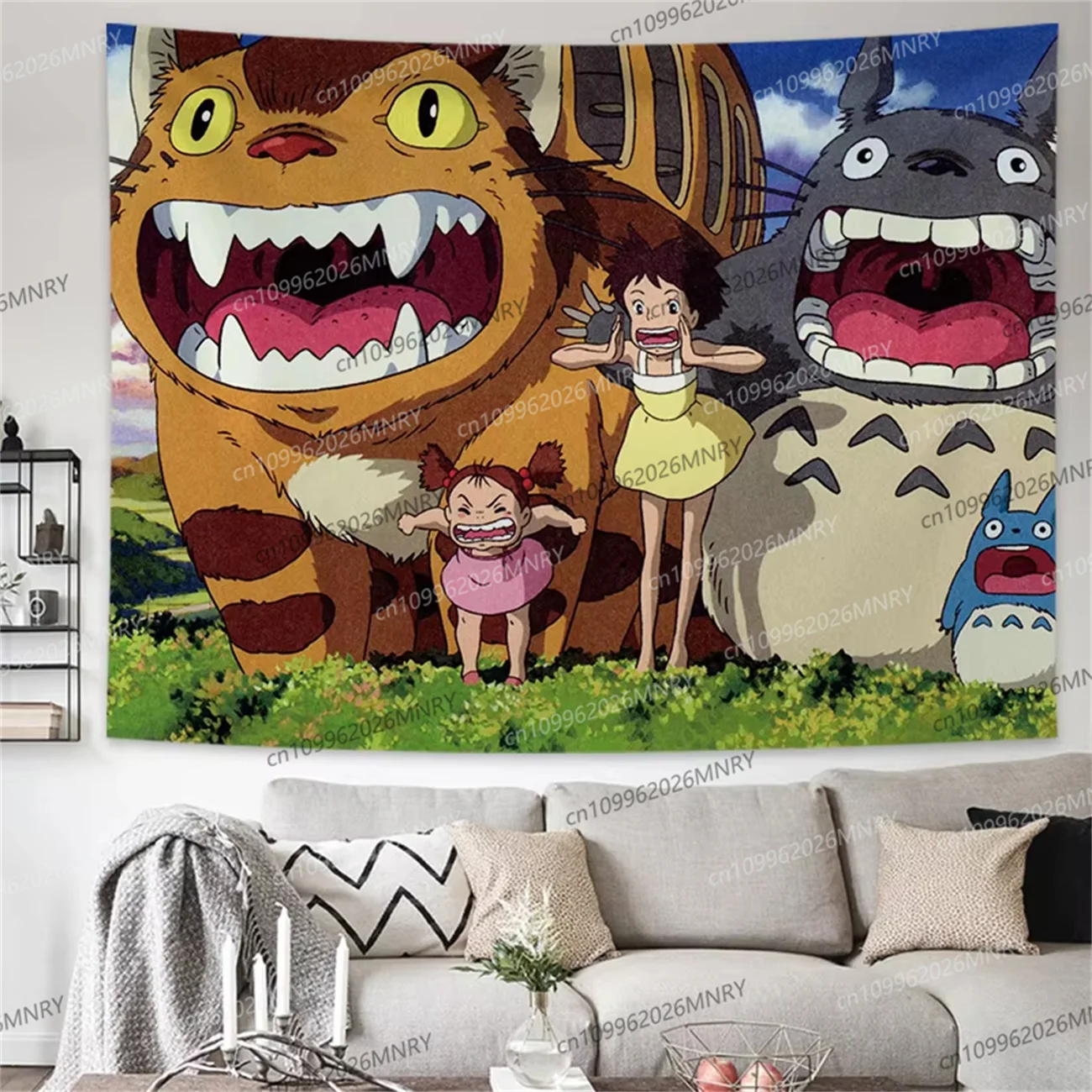 Hayao Miyazaki Totoro Background Cloth Ins Hanging Cloth Anime Hanging Paint Wall Bedhead Tapestry Dormitory Wall Cloth Tapestry view 6
