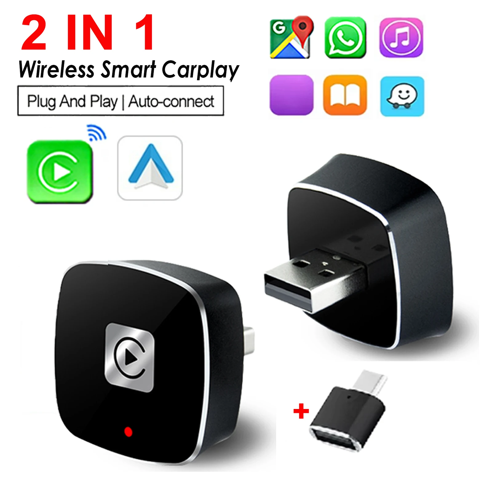 Mini CarPlay Box & Android Auto For Audi Mercedes Volvo Volkswagen Bluetooth WiFi Connection Wireless Carplay Ai Box Plug & Use