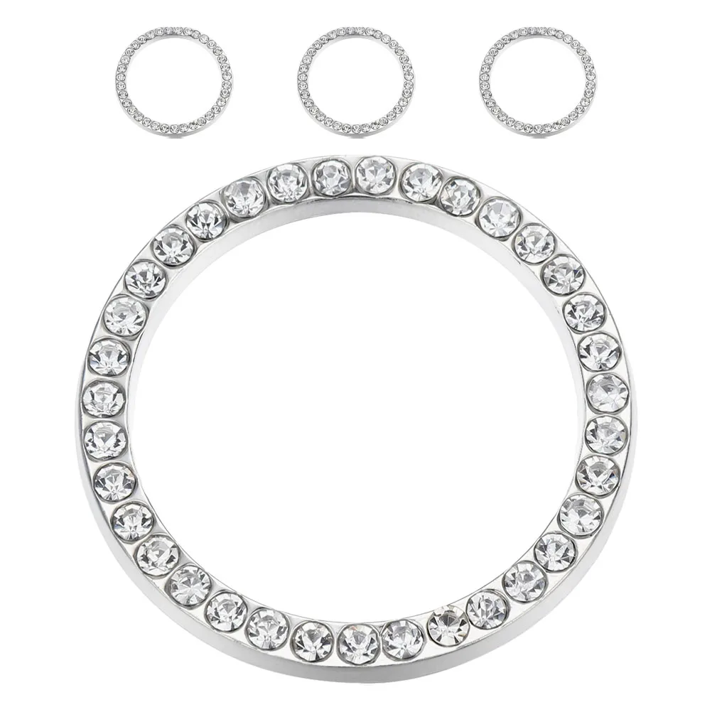 

4pcs Sparkling Bling Engine Start Stop Button Circles Rhinestone Car Interior Decor Push To Start Automotive Accessories Car