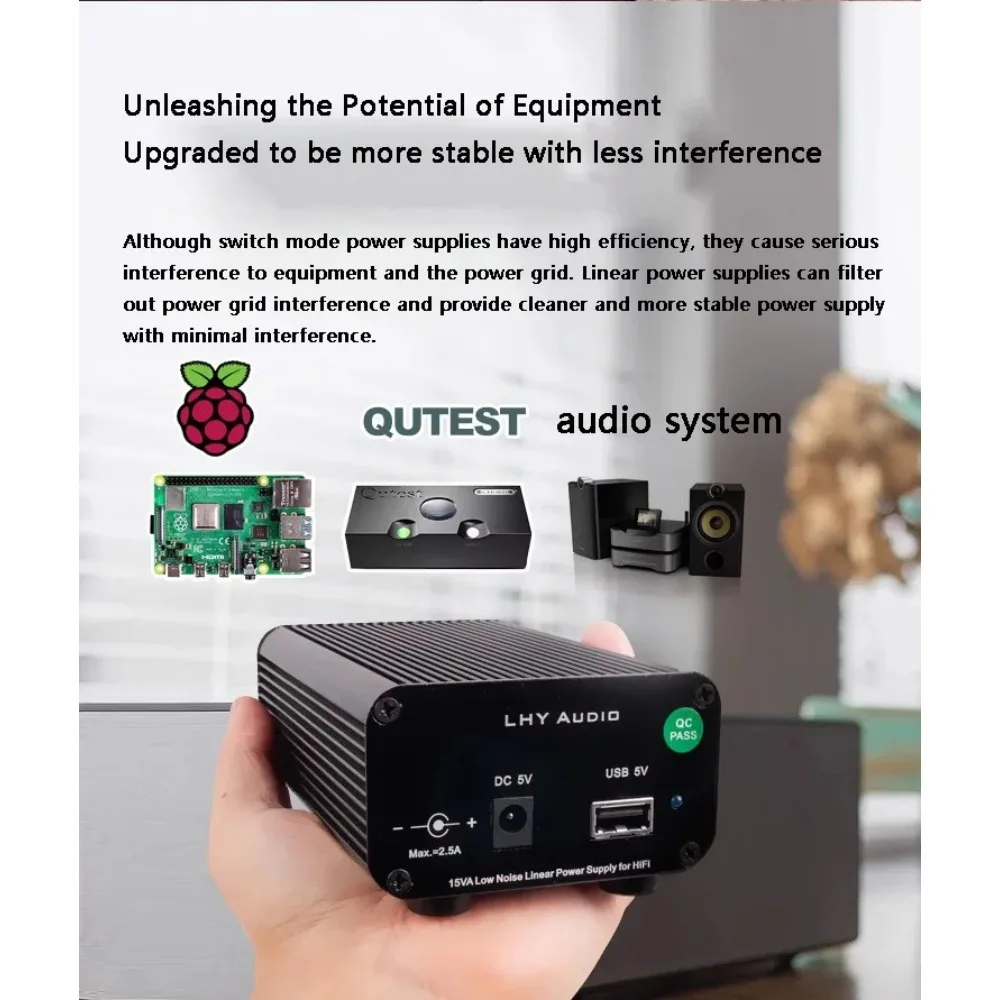 LPS-15 15W Audio-Grade Linear Power Supply, Ultra Low Noise HiFi Regulated Power Adapter