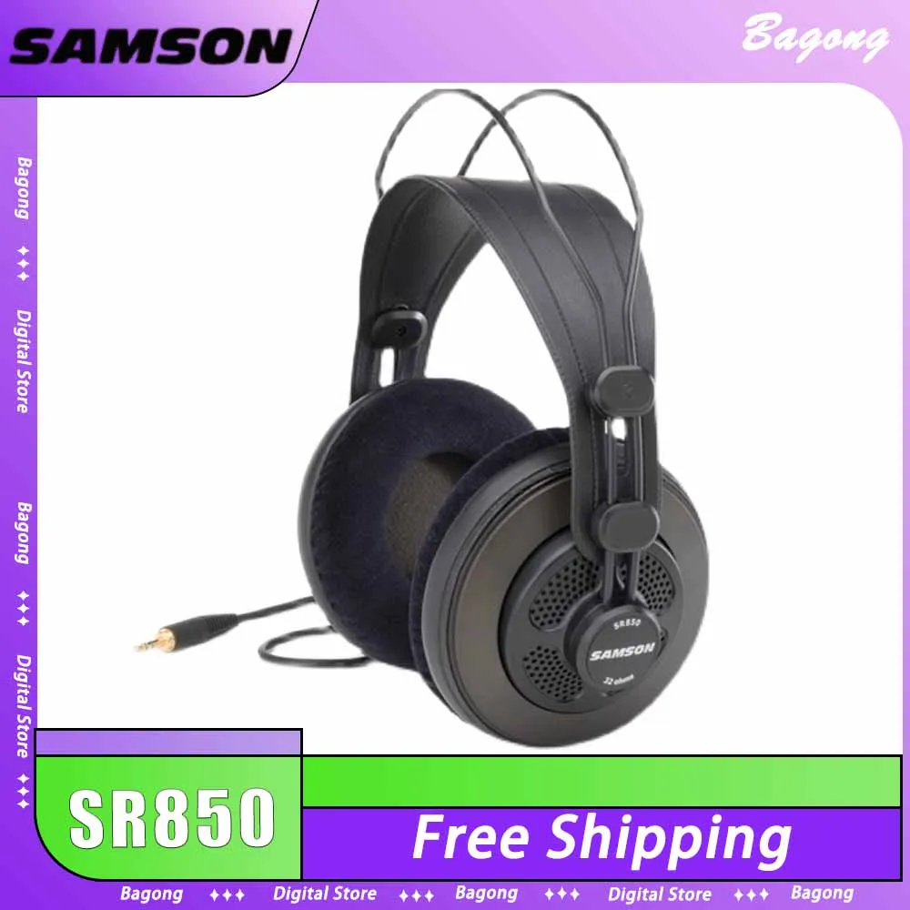 SAMSON SR850 Wired Headphone Semi-Closed Professional Recording Headset Head-Mounted Monitor Headphones For Pc Phone Custom Gift