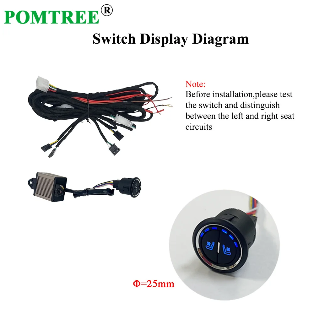 Universal Built-in Car Seat Ventilation Cooling System Kit Fit 2 Seats,With Single Head 3-level Switch For Car Modification