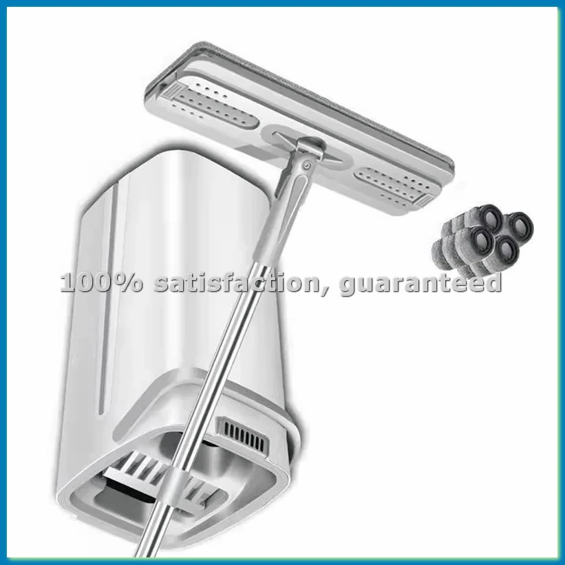 

Швабра для дома с самоотжимом, без рук, с сеткой для мытья, плоская швабра-скребок, ведро для сухой и влажной уборки, ленивая швабра - A73M