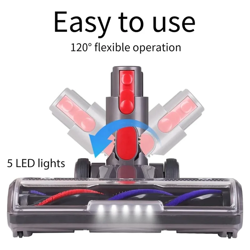 【Coupon!】Vacuum Cleaner With Headlight Brush Head With Front Lights For Hard Floors And Carpet