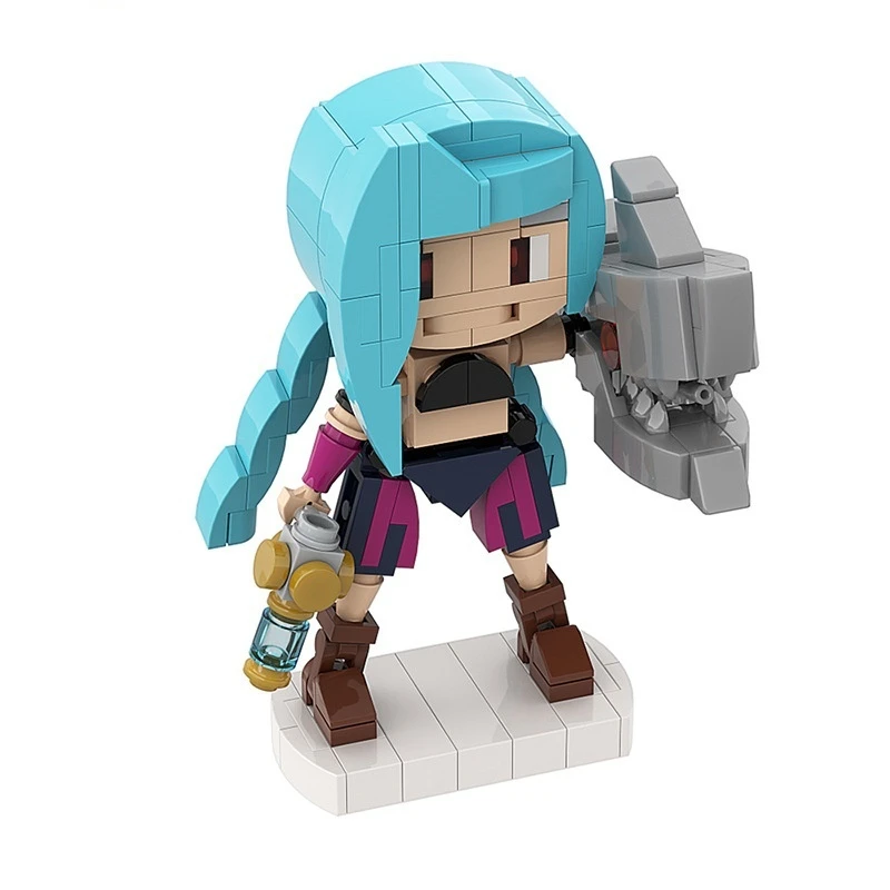 Arcane Jinx Vi 미니 Brickheadz Moc 오리지널 디자인 블록 게임 애니메이션 주변 작은 입자 블록 입상 장식 장난감 선물