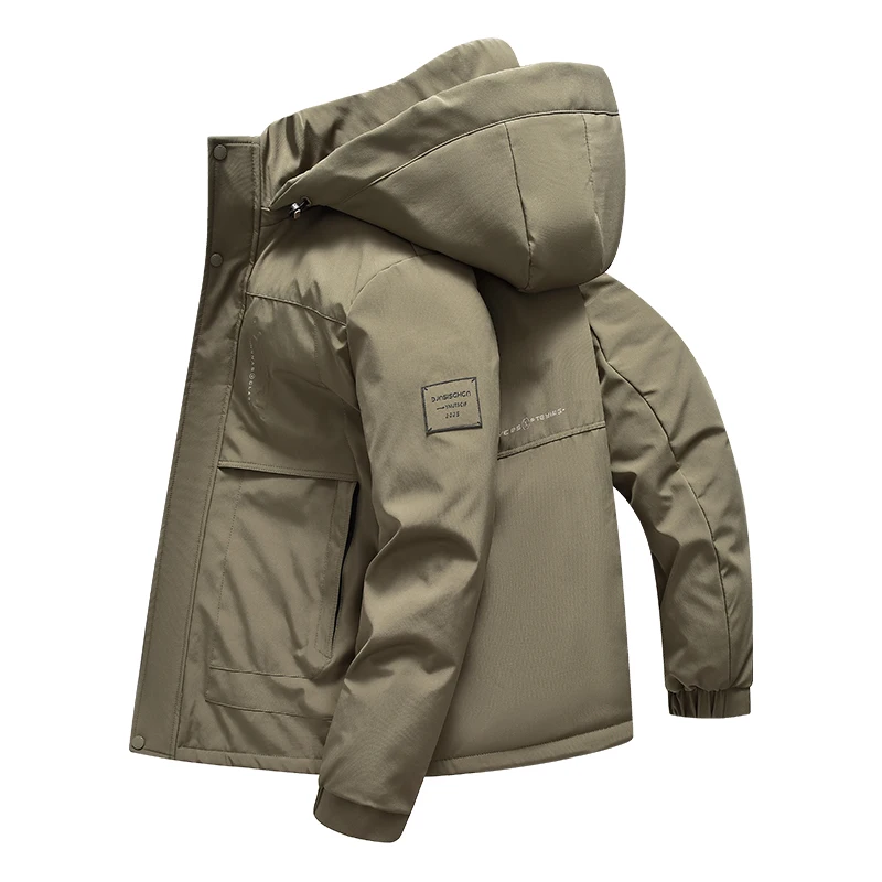 

Men's Outerwear Winter Hooded Cotton Jacket Men Thick Padded Winter Puffer Coats Man Outdoor Workwear Clothes Men's Warm Parkas