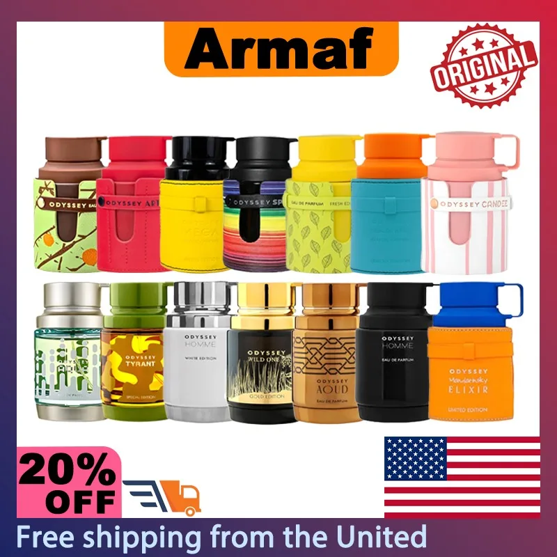 Perfumes árabes originales Armaf Odyssey Series Eau De Parfum Spray Colonia para hombres excelente Perfume duradero con fragancia cítrica, 100ml