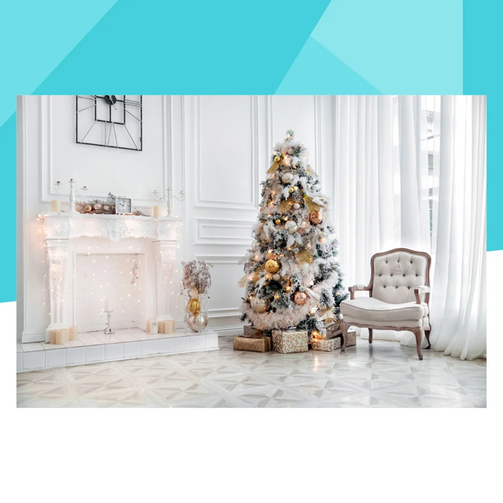 

Christmas 5x3ft 3D Photo Backdrop Festive Party Background High Resolution Christmas Tree Decoration Wall Mural