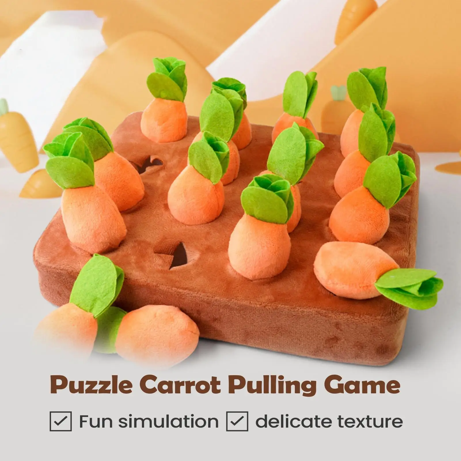

Dog Treat Dispenser Toy Interactive Carrot Shape Feeders Dog Puzzle Toys For Puppy Pet Indoor Outdoor Home Snack Play