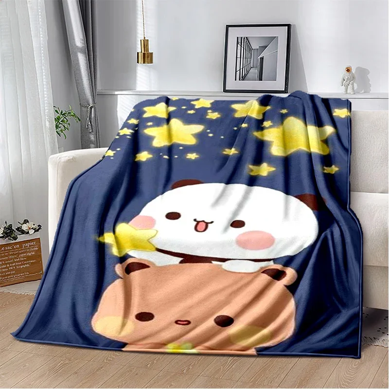 Cartoon Print Cute Bubu and Dudu Series Blanket Kids Warm Flannel Soft Comfortable Home Bed  Travel  Birthday gift