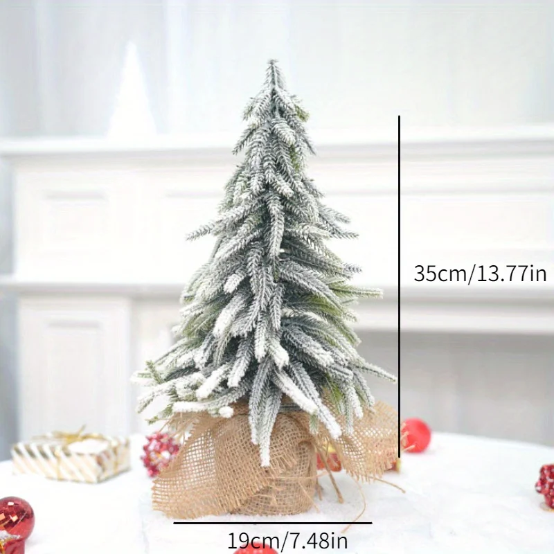 1 Piece Mini Falling Snow Christmas Tree PE Flocked Christmas Tree Tabletop Decorator Scene Arrangement Decorations