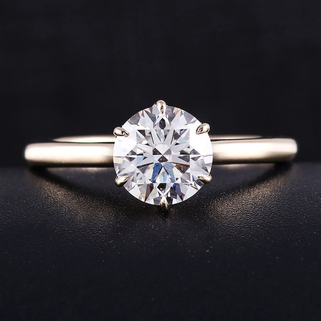 Provence 10K Yellow Gold 1.5CT Lab Grown Diamond Engagement Wedding ring Classic Solitaire ring Jewelry Custom anniversary gifts