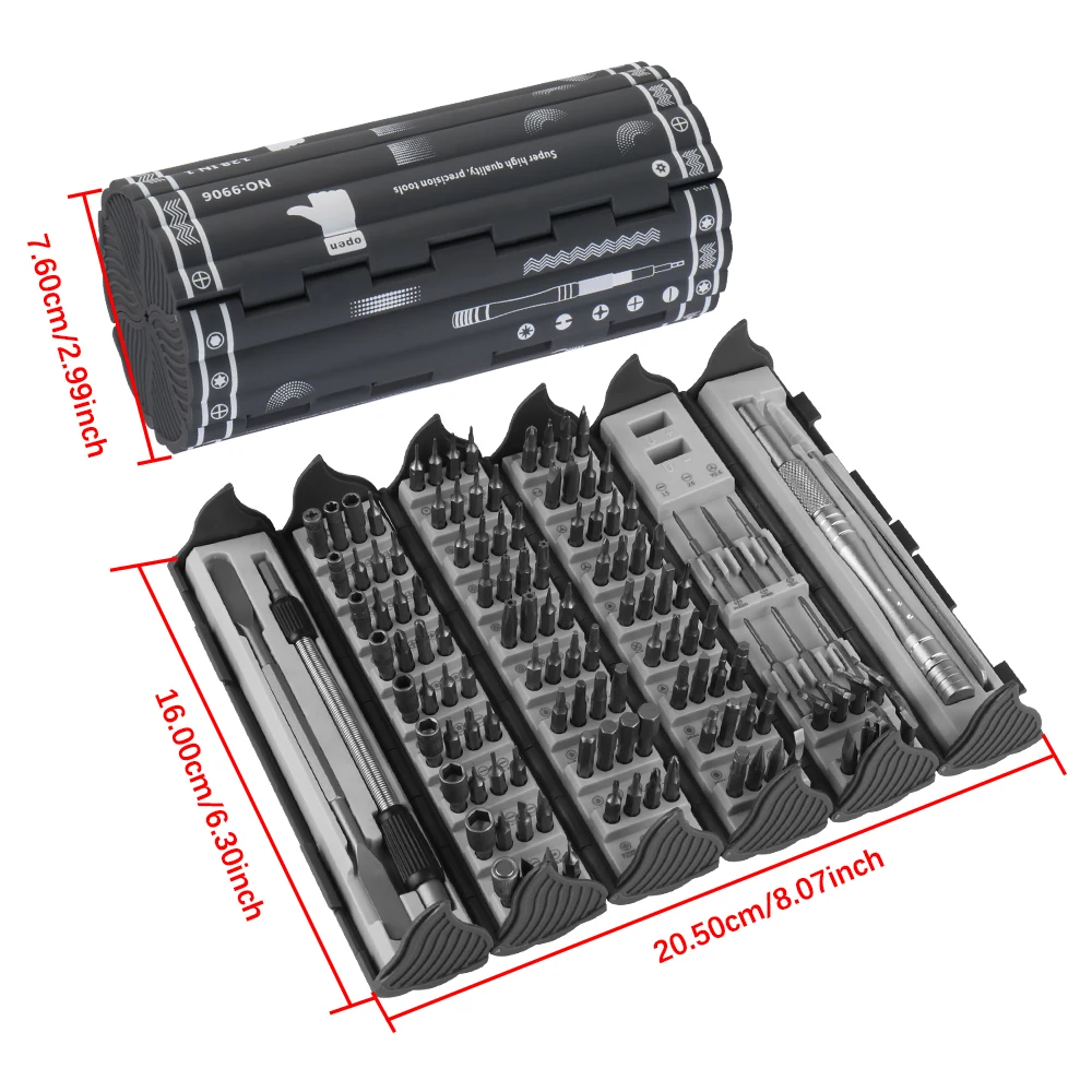 Set di strumenti di riparazione elettronica Kit di cacciaviti di precisione Punte per cacciavite Torx Phillips magnetiche professionali portatili 128 in 1