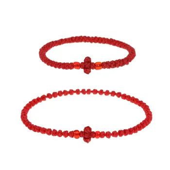 10 Piece Set Of Hand Woven Cross Eastern Orthodox Prayer Bracelet Retro Adjustable Prayer Hand Rope Set