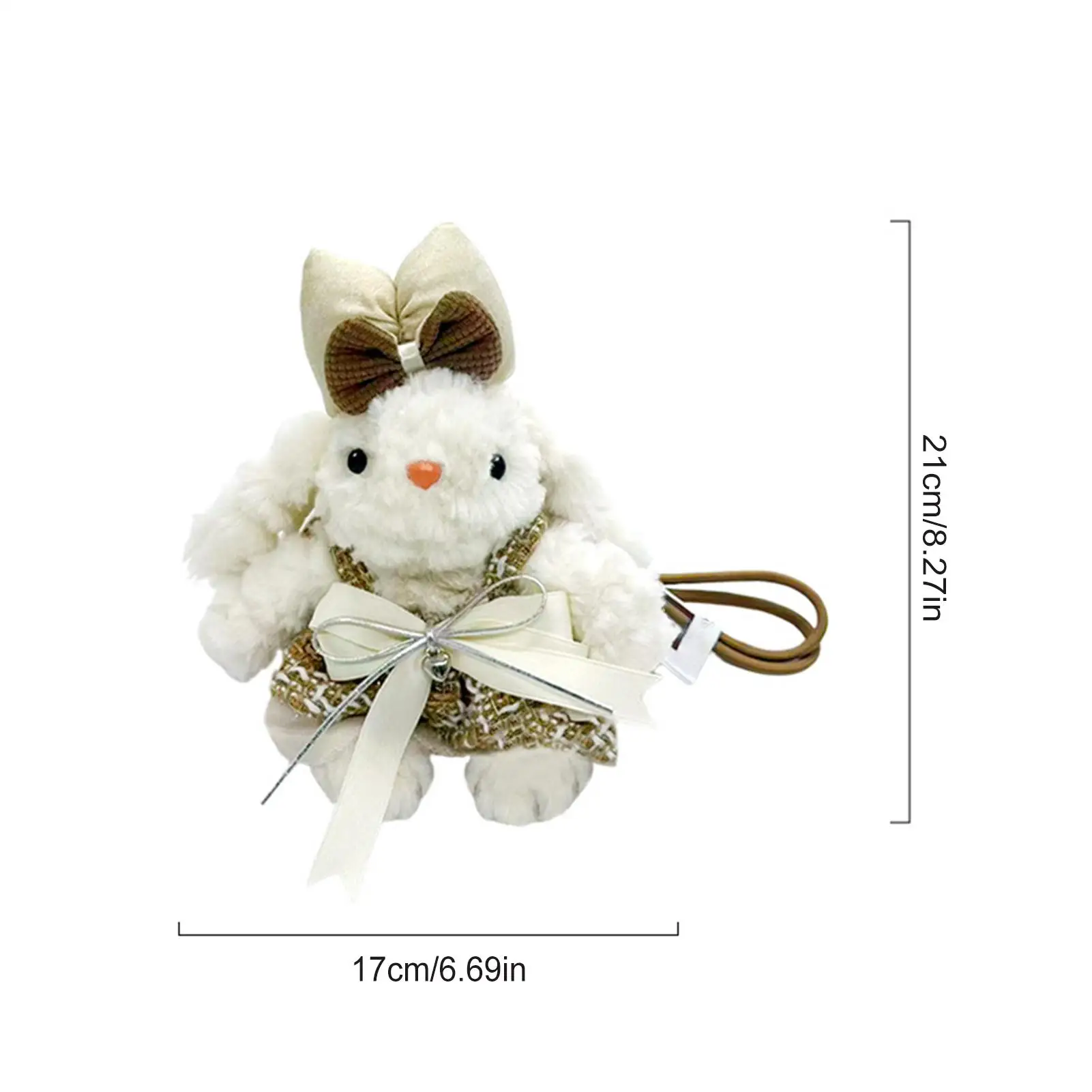 Portachiavi Coniglietto 8.2 Pollici, Simpatico Portachiavi Animale con Vestiti Staccabili, Portachiavi in Peluche per Auto, Zaino, Borsa, Portafoglio, Cartella