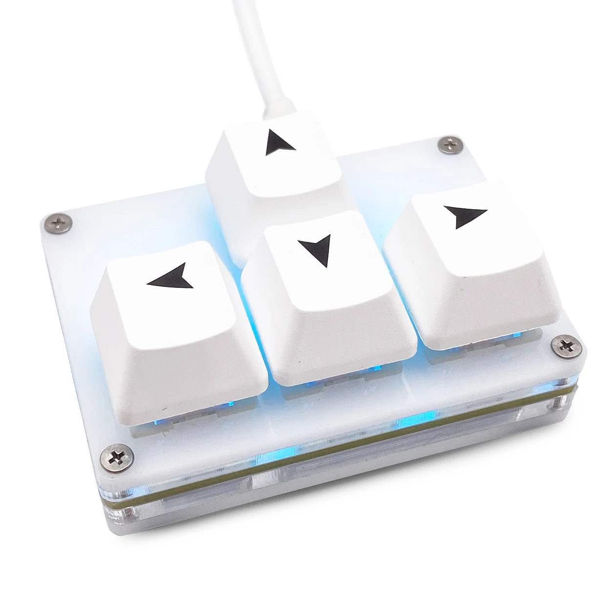 Mini 4-Key Keypad Work Shortcut Key Keycaps Keyboard One-Handed Mechanical Gaming Keypad Programmable USB-C Customized Keyboard