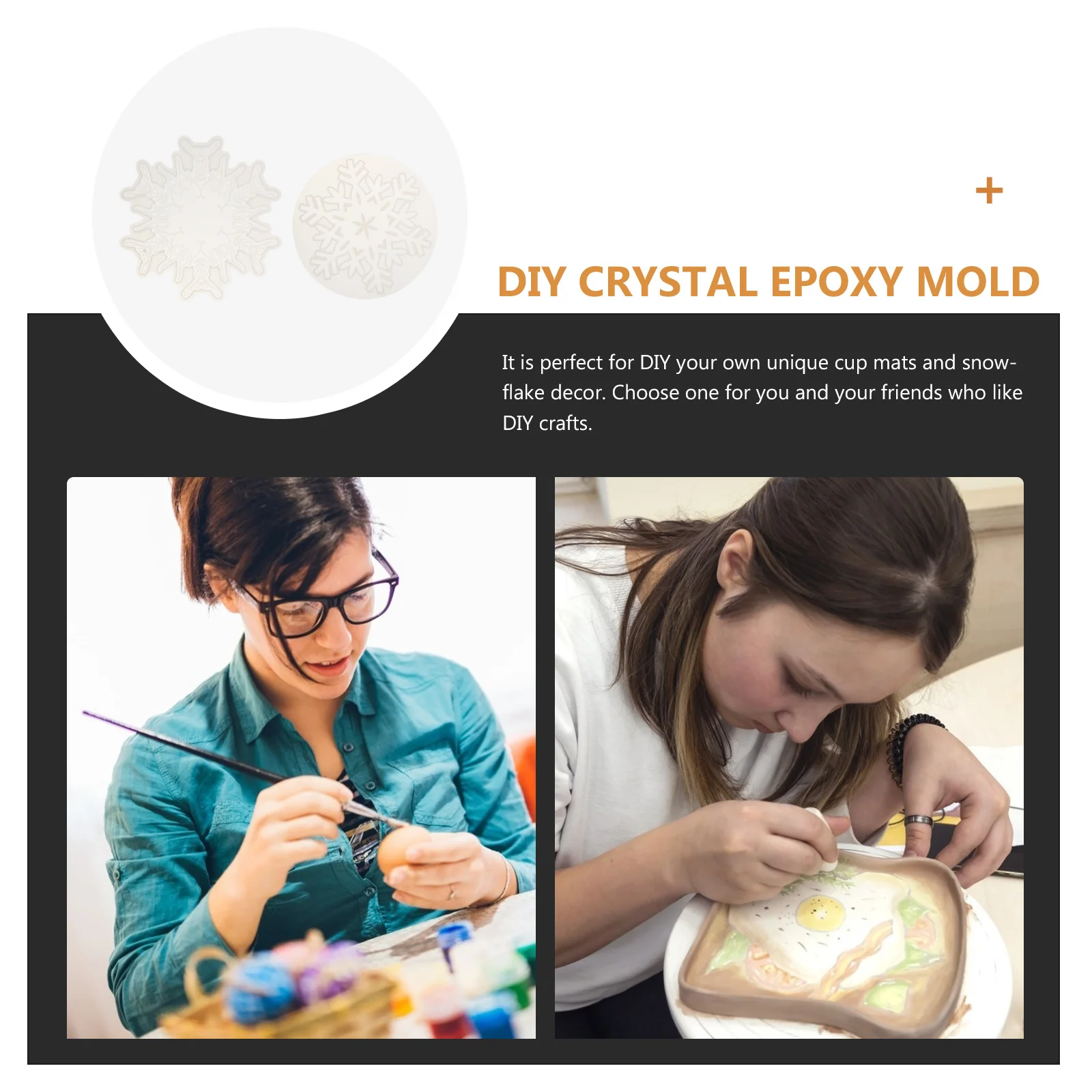 

2Pcs Snowflake Silicone Mold Cup Mat DIY Epoxy Mould High Transparency Flexible Coaster Mold for Craft DIY Silicone Die
