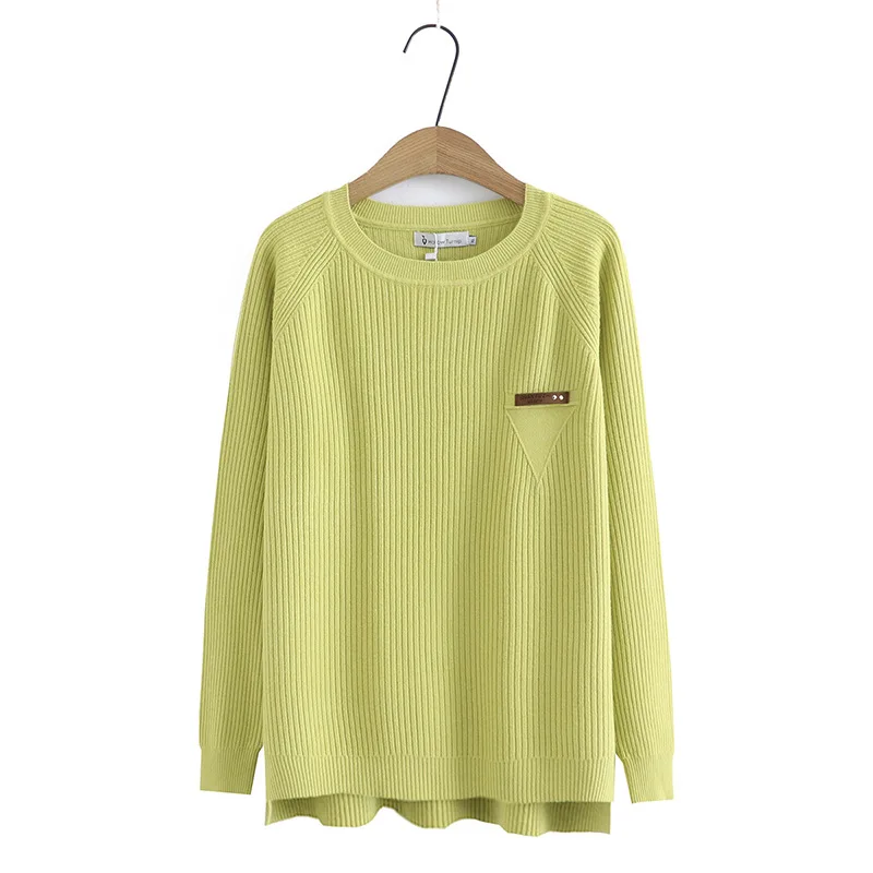 New 2022 Ladies Autumn Winter Plus SizeBottoming Shirt For Women Large Size Long Sleeve O-neck Green Tops   2XL 3XL 4XL 5XL