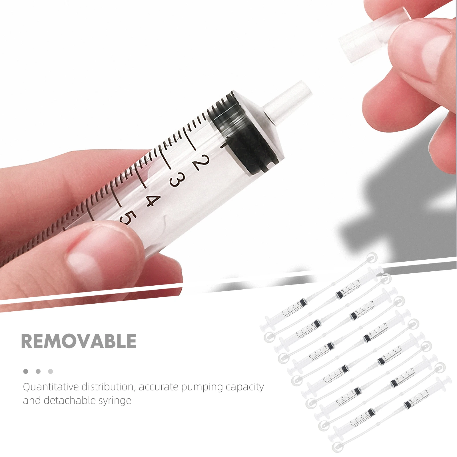 

1 Set Scale Syringe For Perfume Dispensing Long Tip Liquid Measuring Tool Quantitative Filling Device Syringe Without Needle