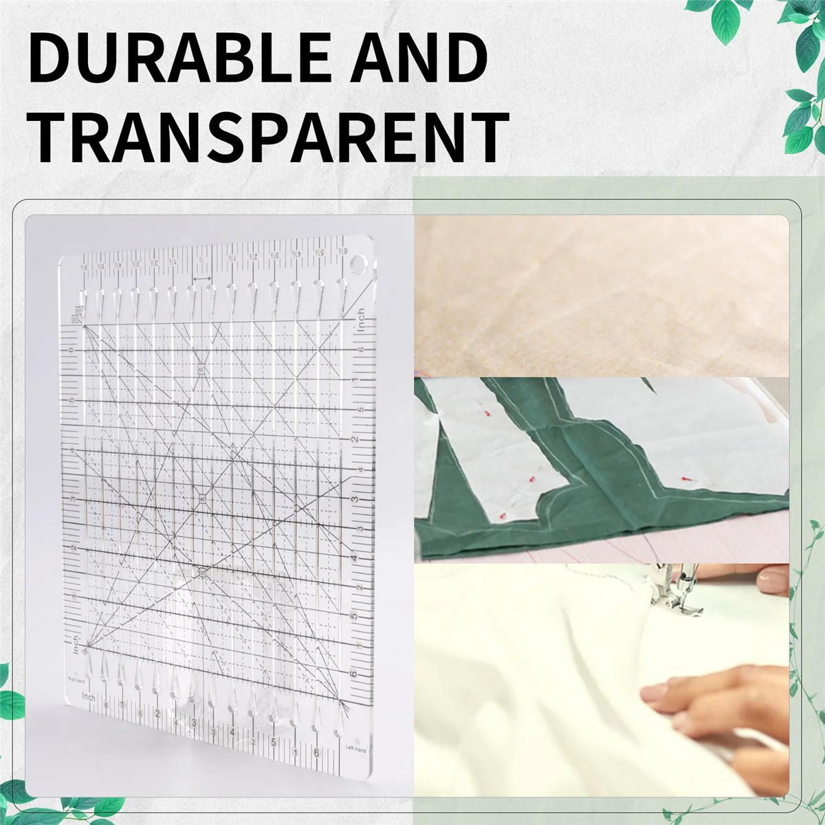 Новая швейная линейка, линейка для резки ткани, принадлежности для квилтинга, инструменты, швейные принадлежности, резак для ткани, шаблон для пэчворка, сделай сам, 6 дюймов