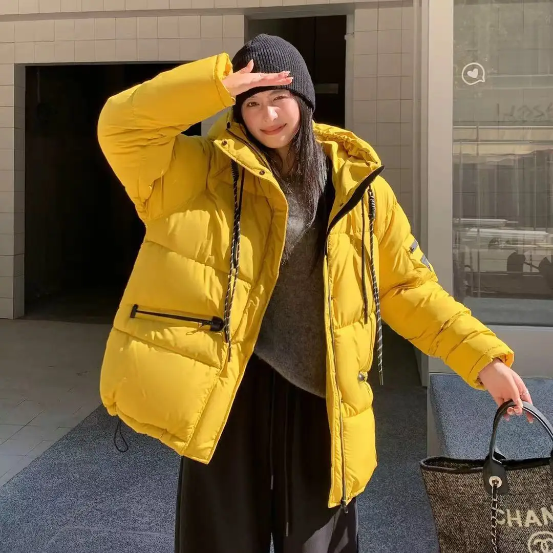 Giacca invernale da pendolare con cappuccio oversize in piumino di cotone da donna nuova