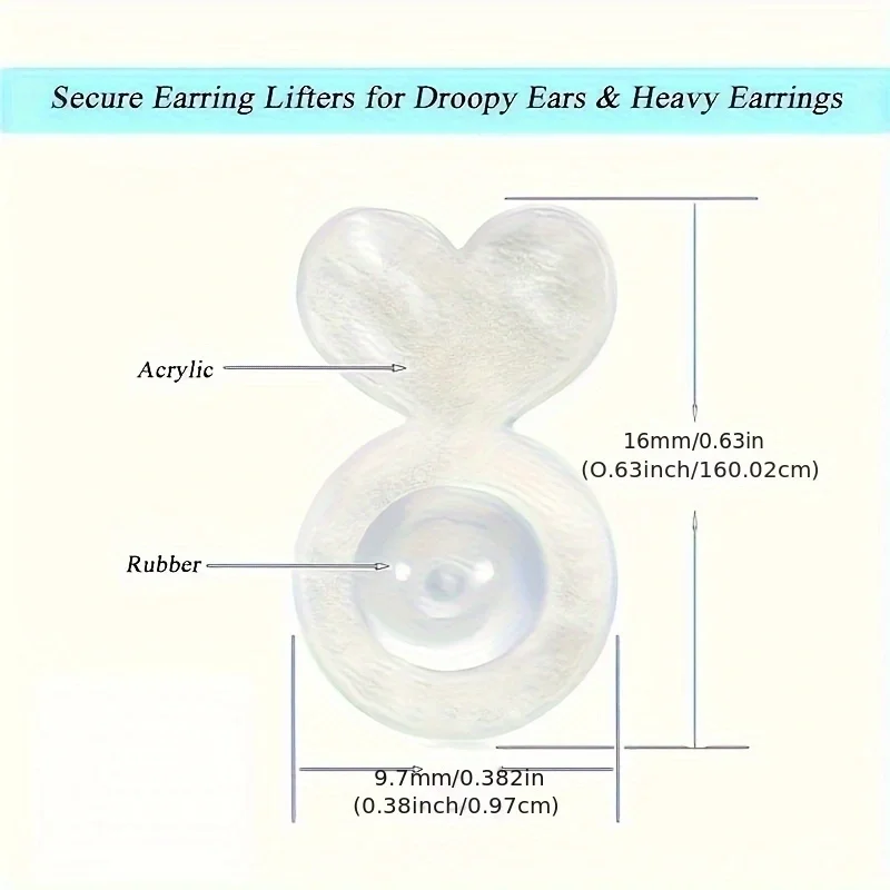 المطاط القرط رافع ظهورهم استبدال المقابس DIY بها بنفسك دروبي الثقيلة مسمار آذان مجوهرات دعم مريح #5