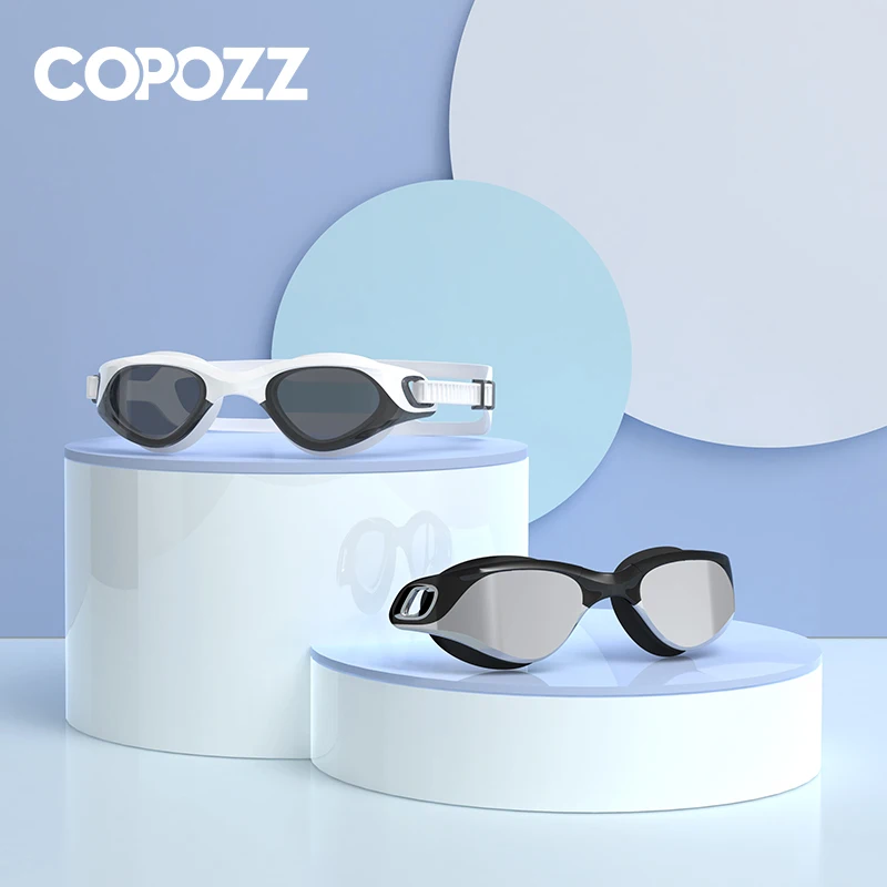 COPOZZ Women Men Adults HD Anti-Fog UV Protection Swimming Goggles Water Sport Diving Swim Glasses With Portable Box Set