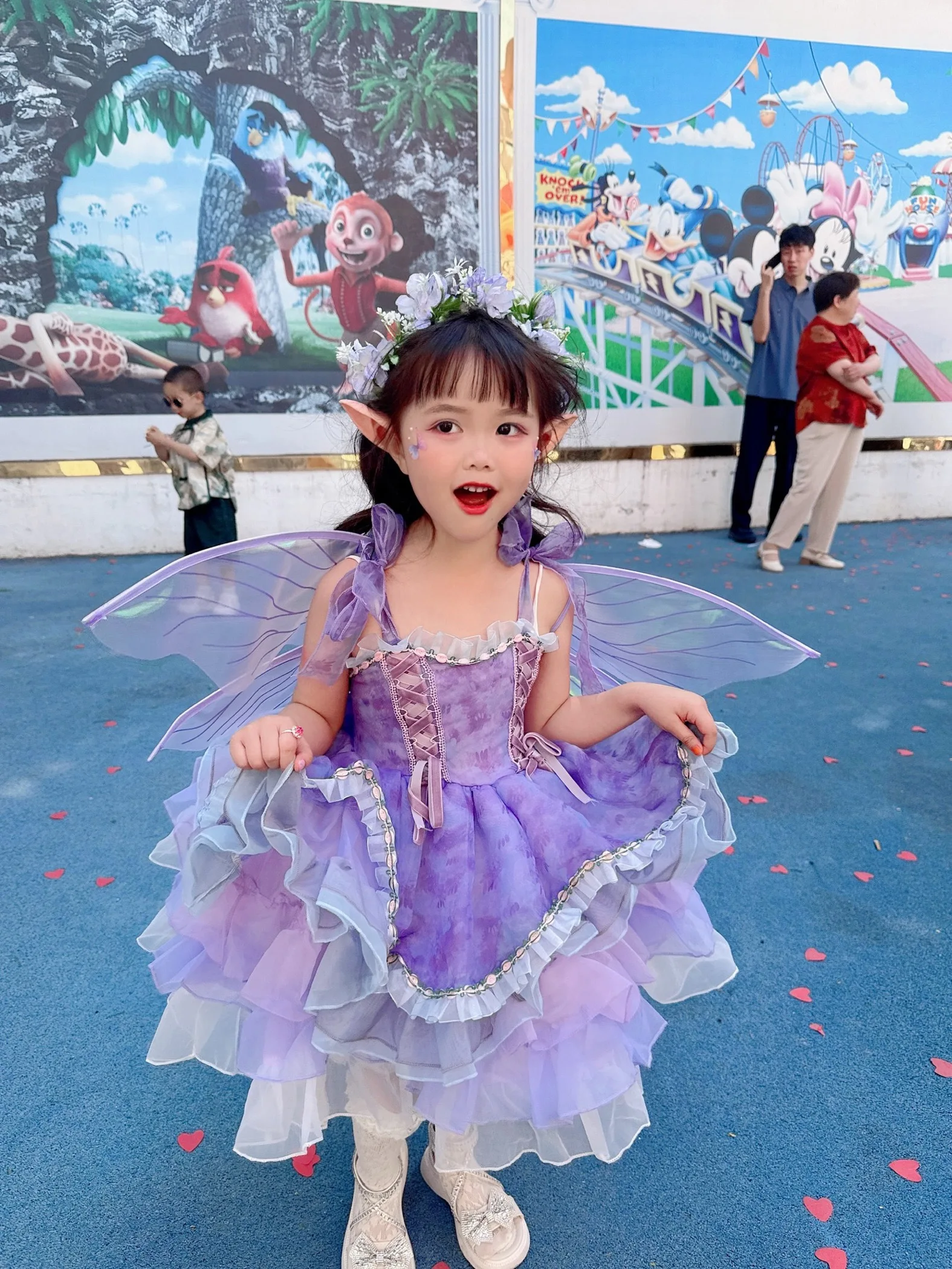 만화 코스프레 천사 날개 나비 요정 날개 드레스업 생일 파티 용품 액세서리 매미 요정 날개 공주 의상